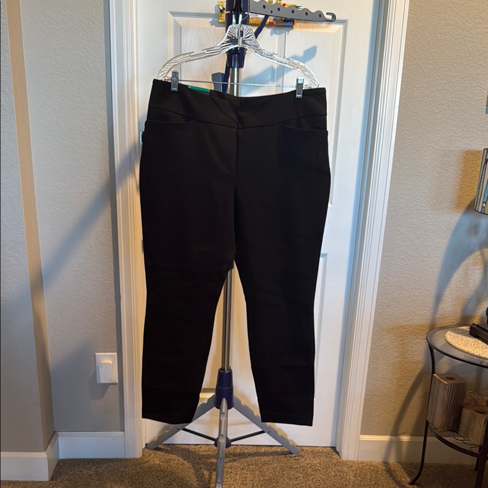 Dalia NWT Black Straight Leg Pants with front pockets. Size XL